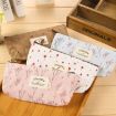 Floral Canvas Zipper Pencil Case - Flower Tree Design (Light Blue) - 2