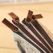 Floral Canvas Zipper Pencil Case - Coffee Flower Design - 4