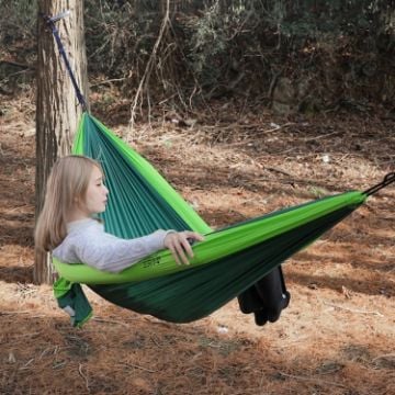 Outdoor Dark Green Double Inflatable Hammock, Size 270x140cm - 1