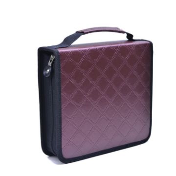 Large Capacity 150-Hole Purple PU Pencil Case - Solid Color - 1