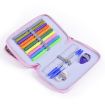 Square Two-Layer Pink 35-Hole Colorful Sketch Stationery Bag - 6