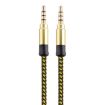 3.5mm Gold-Plated AUX Audio Cable, Male to Male, 3m, Yellow - 1