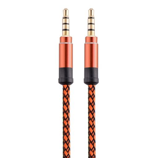 3.5mm Gold-Plated Male to Male AUX Audio Cable, 3m (Orange) - 1