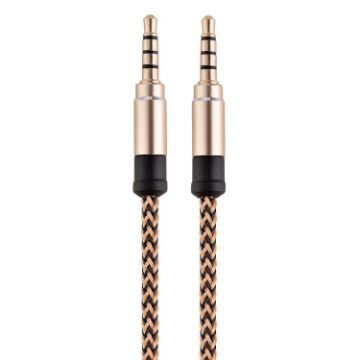 3.5mm Male to Male Gold AUX Cable for Car Stereo, 1.5m Length - 1