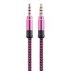 3.5mm Male to Male Gold-Plated AUX Audio Cable, 1.5m, Purple - 1