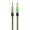 3.5mm Gold-Plated Male to Male AUX Audio Cable, 1.5m (Green) - 1