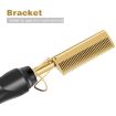 Electric Multifunctional Comb: Curl & Straighten, UK Plug, Golden - 5