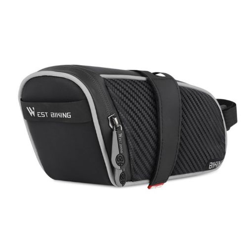 WEST BIKING Waterproof Saddle Bag for Mountain Bikes (Black Gray) - 1