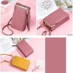 Ladies Black Pebbled Zipper Wallet & Mobile Phone Shoulder Bag H2107 - 6