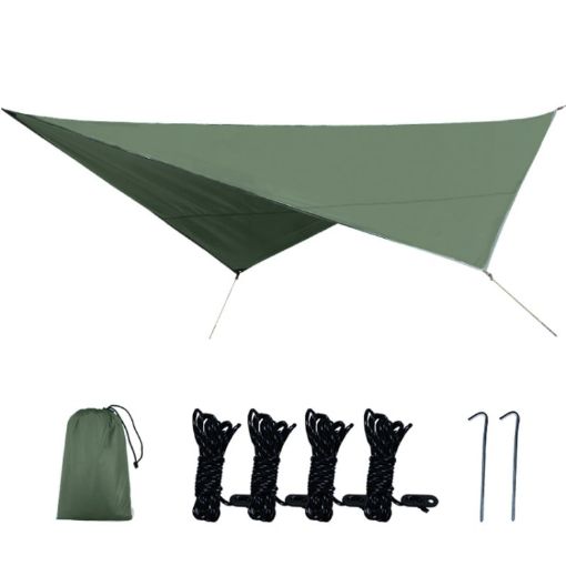 Multifunctional Army Green Camping Sunshade Mat 320x250cm - 1