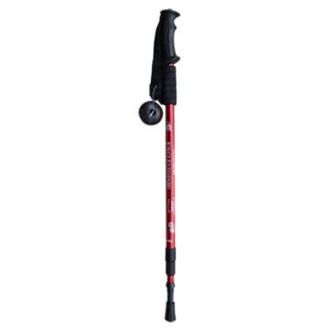 JUNGLELEOPARD Red 3-Section Aluminum Trekking Pole, 66-135cm - 1