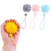 TPR Grip Ball for Stroke Rehab & Massage - 6cm Light Blue with Rope - 2