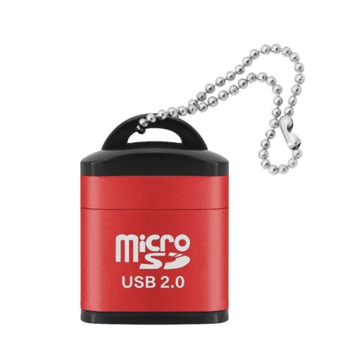 Mini Micro SD & TF Card Reader 480Mbps (Red) for Phone & Speaker - 1