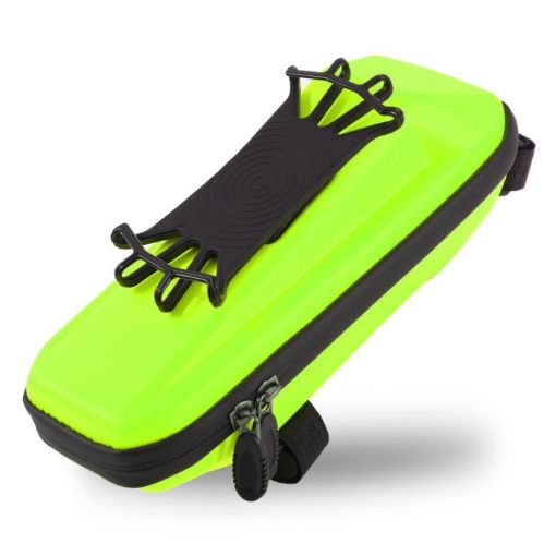 WEST BIKING Bicycle Front Beam Bag Hard Shell Phone Holder Yellow - 1