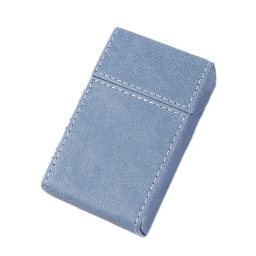 Light Blue PU Leather Portable Cigarette Case for Business - 1