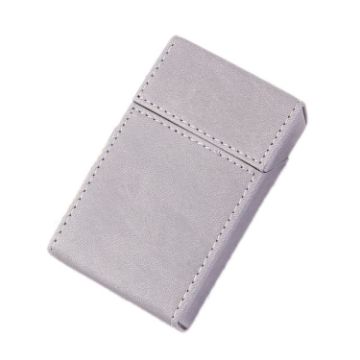 Gray Portable PU Leather Cigarette Case for Business - 1