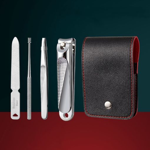 5pcs/Set Classic Silver Nail Scissors Portable Manicure Tool - 1