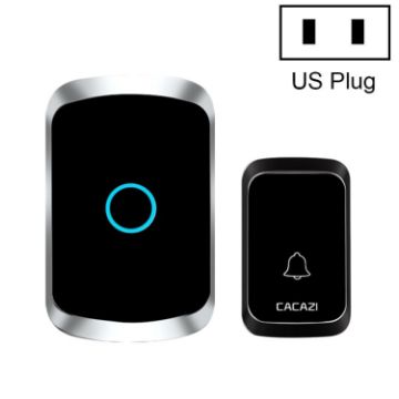 CACAZI A50 Wireless Music Doorbell, US Plug, No Battery (Black) - 1