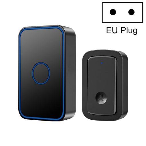 CACAZI A19 Wireless Music Doorbell, EU Plug, Black, No Battery - 1