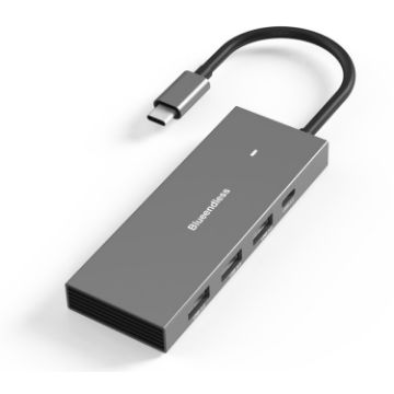 Blueendless Type-C Docking Station: 4K60Hz USB3.0 Splitter, 6-in-1 Gray - 1