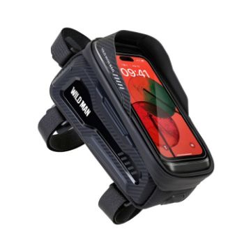 WILD MAN M20 Cycling Phone Bag: Waterproof, Black, Touch Screen - 1