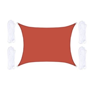 Red Outdoor Garden Sunshade Sail Waterproof Anti-UV Canopy 2m x 2.5m - 1