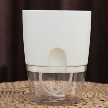 Double-Layer Auto-Absorb Flowerpot, A703 8.2cm - White Transparent Basin - 1