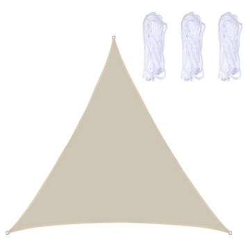 Triangle Waterproof Sunshade Sail, Anti-UV Canopy, 2m x 2m x 2m Beige - 1