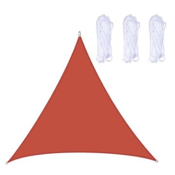 Red Waterproof Triangle Sunshade Sail, 3.6m, Outdoor UV Canopy - 1