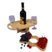 Foldable Wooden Picnic Table Wine Rack (Wood Color) - 4