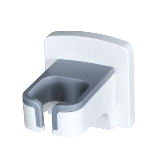 Wall-Mounted White Bathroom Hair Dryer Storage Rack Shelf - 1
