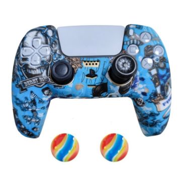 2 PCS Silicone Protective Cover for PS5 Gamepad with Caps - 1