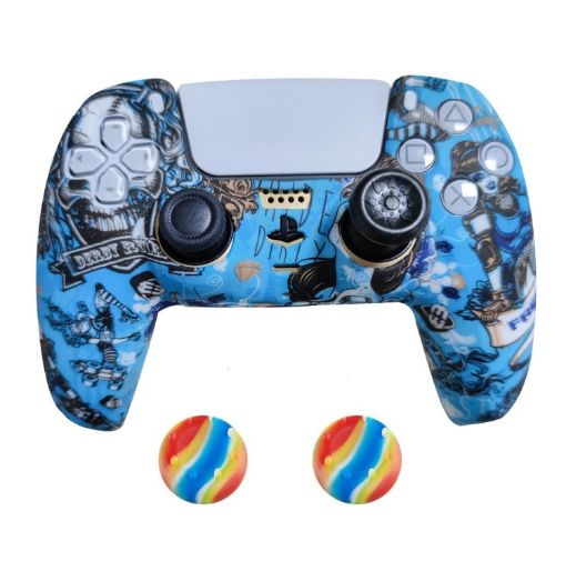 2 PCS Silicone Protective Cover for PS5 Gamepad with Caps - 1