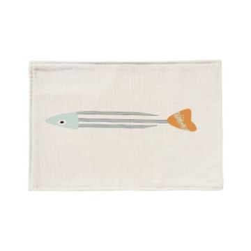 Mediterranean Cotton Linen Geometric Placemat Potholder (Fish Bone) - 1