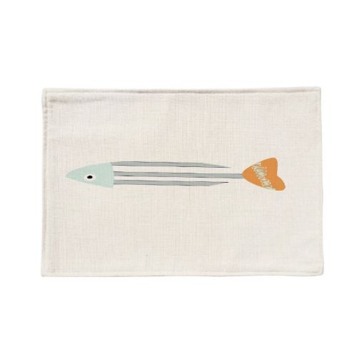 Mediterranean Cotton Linen Geometric Placemat Potholder (Fish Bone) - 1