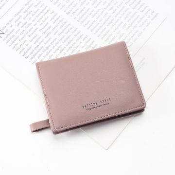 BATSIOE Lotus Pink Two-Fold Ladies Wallet with Coin Purse - 1