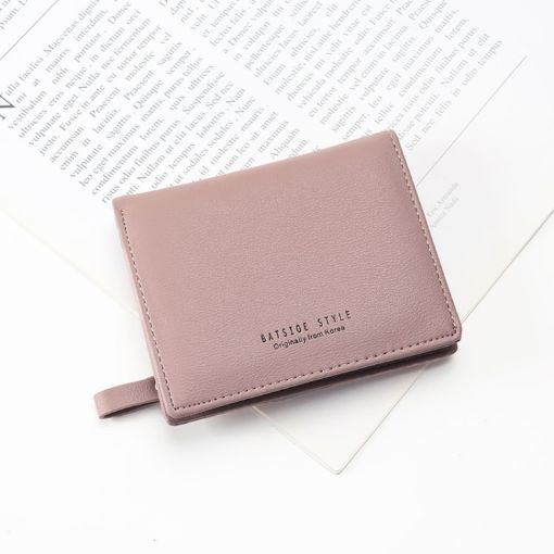BATSIOE Lotus Pink Two-Fold Ladies Wallet with Coin Purse - 1