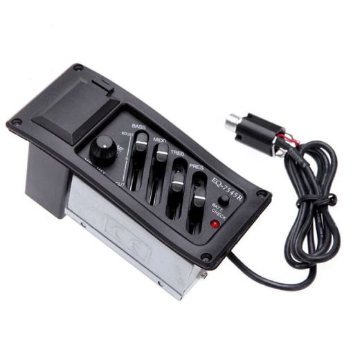 EQ-7545R Guitar EQ Pickup Four-Band Equalizer Instrument (Black) - 1