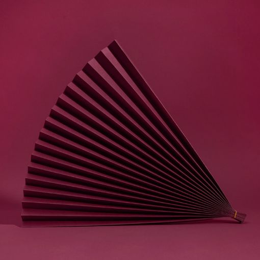 69x39cm Purple Red Folding Fan Photo Background Cardboard Prop - 1