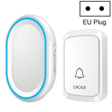 CACAZI A80 Wireless Music Doorbell EU Plug - Battery Free (White) - 1