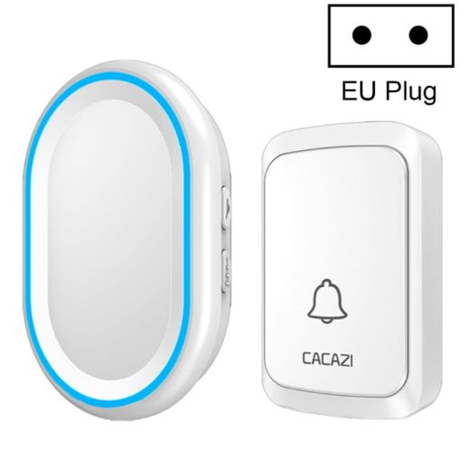 CACAZI A80 Wireless Music Doorbell EU Plug - Battery Free (White) - 1