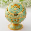 Green Rose Metal Globe Ashtray with Lid - Holiday Gift Decor - 1