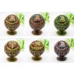 Bronze Wine Red Eagle Metal Globe Ashtray with Lid Holiday Gift - 2