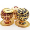 Dragon Ancient Copper Green Metal Globe Ashtray With Lid - 5
