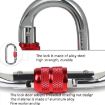 XINDA XDQ96068 Steel Lock Climbing Carabiner (Silver Red) - 4