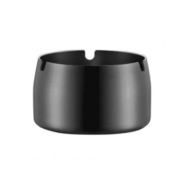 Small Black Windproof Drop-Proof Stainless Steel Ashtray - 1