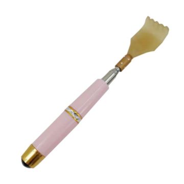 Retractable Pink Magnetic Back Scratcher for Tickling Relief - 1