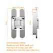 Adjustable 3D Cross Hinge Folding Door Hinge, No. 4 Dumb Black 80kg - 2
