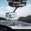 ZJ099 Rotating Rearview Mirror Phone Holder Classic Black - 2