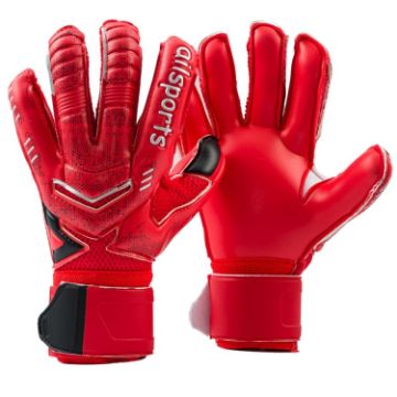 Ailsports ST5511 Red Size 8 Goalie Gloves with Latex Finger Protection - 1